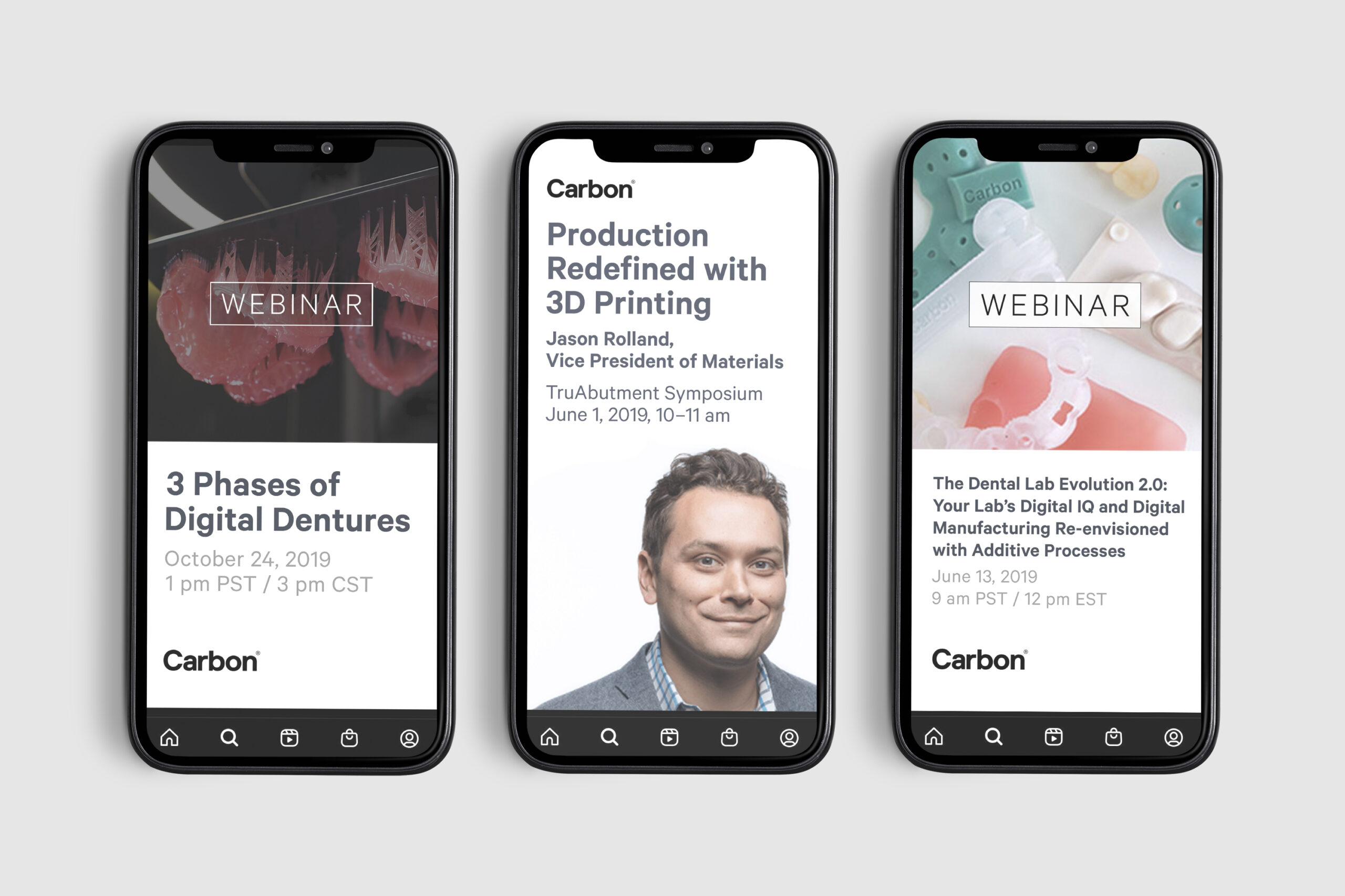 Carbon uses social media to promote webinars, products, partnerships and more. Here are three of many examples we designed.